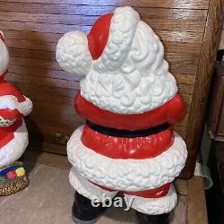 VTG 15 pc Ceramic Mold 14& 13 SANTA & MRS CLAUS Christmas Figures withBAG & TOYS