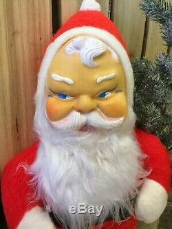 VTG 1950s Rubber Face 17 Santa Claus Christmas Plush Doll Decor Genie Toys NOS