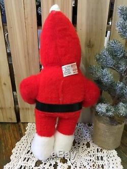 VTG 1950s Rubber Face 17 Santa Claus Christmas Plush Doll Decor Genie Toys NOS