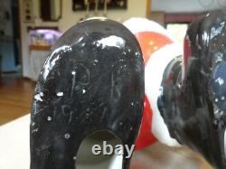 VTG 1980's Atlantic 14 Ceramic Winking Santa & Knitting Mrs. Claus Figures