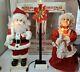 Vtg 1992 Motionettes Of Christmas Animated Santa & Mrs Claus Lamp Post Combo Set