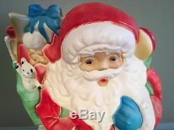 VTG 42 Xmas Santa Claus withToys Santas Best Blow Mold Illuminated