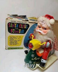 VTG 50s 60s Antique Santa Claus on a Scooter Toy Figure Rare