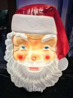 VTG 70s EMPIRE Plastic Christmas Santa Claus Face Blow Mold 36 Light Up
