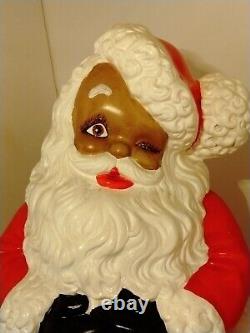 VTG African American Black Santa Claus Statue 77 Atlantic Mold Ceramic 19 OOAK