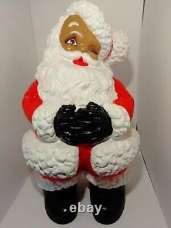 VTG African American Black Santa Claus Statue 77 Atlantic Mold Ceramic 19 OOAK