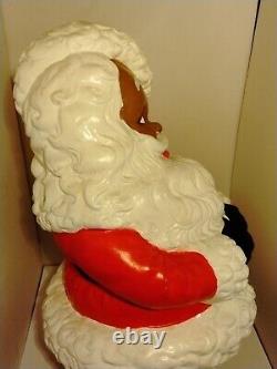 VTG African American Black Santa Claus Statue 77 Atlantic Mold Ceramic 19 OOAK