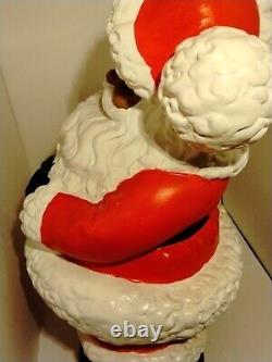 VTG African American Black Santa Claus Statue 77 Atlantic Mold Ceramic 19 OOAK