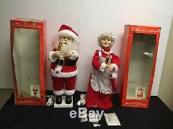 VTG Animated Mr Mrs SANTA CLAUS Lighted TELCO Motion-ettes FIGURES XMAS Decor