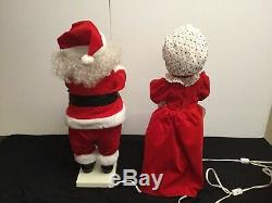 VTG Animated Mr Mrs SANTA CLAUS Lighted TELCO Motion-ettes FIGURES XMAS Decor