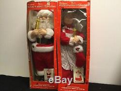 VTG Animated Mr Mrs SANTA CLAUS Lighted TELCO Motion-ettes FIGURES XMAS Decor