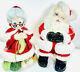 Vtg Atlantic Mold Ceramic Santa & Mrs. Claus Christmas Figures 13 & 14 1980's