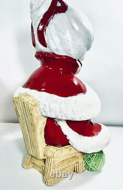 VTG Atlantic Mold Ceramic Santa & Mrs. Claus Christmas Figures 13 & 14 1980's