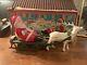 Vtg Celluloid Santa Claus On Sled Toy Occupied Japan Bell Wind Up Orig. Box &key