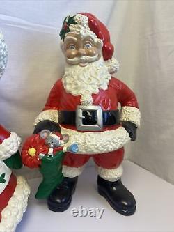 VTG Christmas Santa Claus/Mrs Claus Ceramic Custom Mold Hand Painted RARE