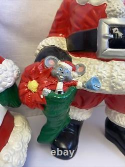 VTG Christmas Santa Claus/Mrs Claus Ceramic Custom Mold Hand Painted RARE