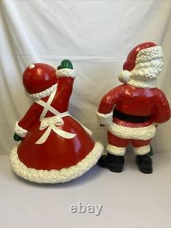 VTG Christmas Santa Claus/Mrs Claus Ceramic Custom Mold Hand Painted RARE