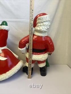 VTG Christmas Santa Claus/Mrs Claus Ceramic Custom Mold Hand Painted RARE