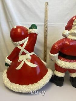 VTG Christmas Santa Claus/Mrs Claus Ceramic Custom Mold Hand Painted RARE