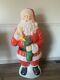 Vtg Empire 40 Santa Claus Christmas Lighted Green Stocking Present Blow Mold