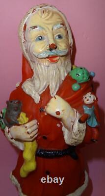 VTG GREECE RARE GREEK SANTA CLAUS BIG RUBBER OLD CHRISTMAS DECOR FIGURE 1960's