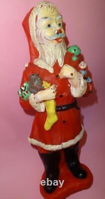 VTG GREECE RARE GREEK SANTA CLAUS BIG RUBBER OLD CHRISTMAS DECOR FIGURE 1960's