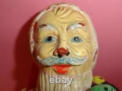 VTG GREECE RARE GREEK SANTA CLAUS BIG RUBBER OLD CHRISTMAS DECOR FIGURE 1960's