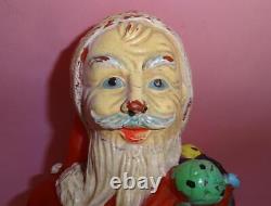 VTG GREECE RARE GREEK SANTA CLAUS BIG RUBBER OLD CHRISTMAS DECOR FIGURE 1960's