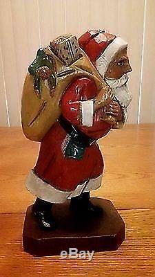 VTG German Hand Carved Wooden Santa Claus KÄTHE WOHLFAHRT 12 Wood Rare Xmas