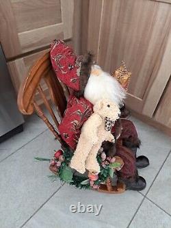 VTG Handmade Seated Father Christmas, Holiday Decor, Santa Claus Collectibles