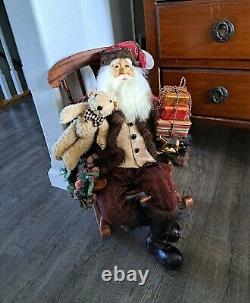 VTG Handmade Seated Father Christmas, Holiday Decor, Santa Claus Collectibles