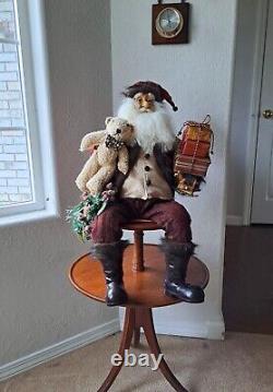 VTG Handmade Seated Father Christmas, Holiday Decor, Santa Claus Collectibles