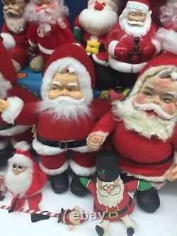 VTG LOT 15 Xmas Santa Claus Dolls Richs Coca Cola Rubber Face Christmas Used