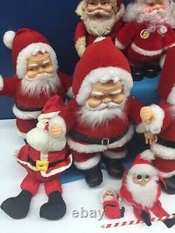 VTG LOT 15 Xmas Santa Claus Dolls Richs Coca Cola Rubber Face Christmas Used