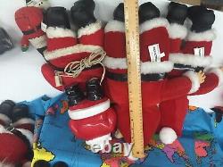 VTG LOT 15 Xmas Santa Claus Dolls Richs Coca Cola Rubber Face Christmas Used