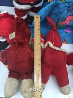 VTG LOT 15 Xmas Santa Claus Dolls Richs Coca Cola Rubber Face Christmas Used