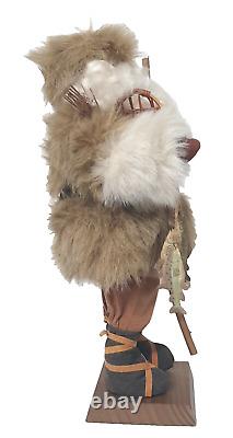 VTG Large Ice Fishing Inuit Santa Fur Coat Beard Snowshoe Old World Christmas