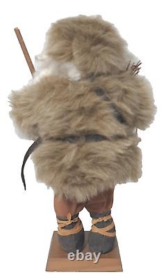 VTG Large Ice Fishing Inuit Santa Fur Coat Beard Snowshoe Old World Christmas