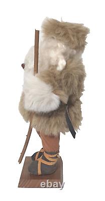 VTG Large Ice Fishing Inuit Santa Fur Coat Beard Snowshoe Old World Christmas