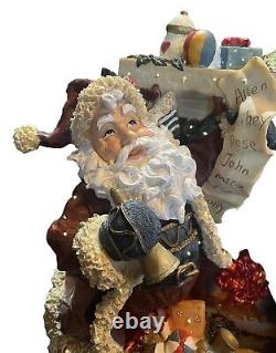 VTG Light Up Musical Santa Clause By The Fireplace Christmas Scene Figure Decor