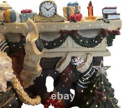 VTG Light Up Musical Santa Clause By The Fireplace Christmas Scene Figure Decor