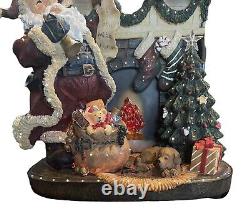 VTG Light Up Musical Santa Clause By The Fireplace Christmas Scene Figure Decor