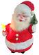 Vtg Plush Rubber Face Santa Claus Holding Candle Light Christmas Tree Lit Figure
