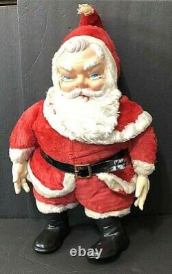 VTG. RUSHTON Christmas Santa Claus Doll Figure MCM xmas Decoration 18 inch tall