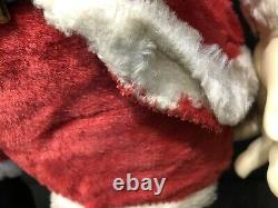 VTG. RUSHTON Christmas Santa Claus Doll Figure MCM xmas Decoration 18 inch tall