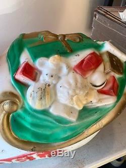 VTG SANTA Claus in Sleigh Light Up Christmas Blow Mold 1970 EMPIRE Used