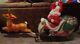 Vtg Santa Claus In Sleigh + Reindeer Light Up Christmas Blow Mold 1970 Empire