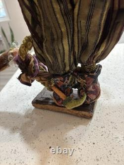 VTG Santa Claus Figurine holding two small elf figures Whimsical Rare