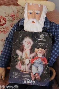 VTG Santa ClausOld ManGrandpa DollHandmade NICHOLAS Doll 34 tall, Clothes