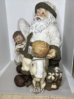 VTG Store Display Figure Santa withAngels 25.5 Composite by SENECA DESIGNS Huge